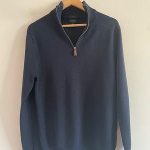 J.Crew Quarter Zip Cotton Cashmere Sweater. Medium and slim fit.